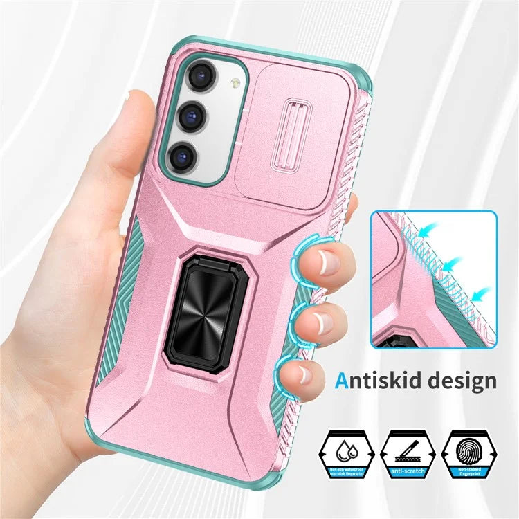 For Samsung Galaxy S23+ Case Camshield Kickstand TPU+PC Anti-Slip Phone Cover