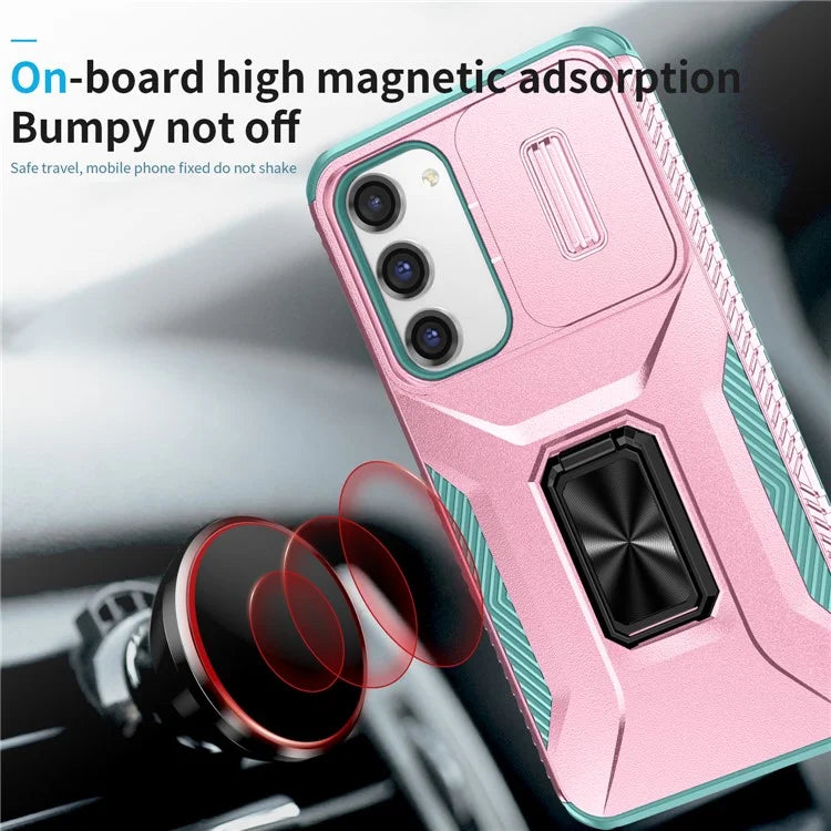 For Samsung Galaxy S23+ Case Camshield Kickstand TPU+PC Anti-Slip Phone Cover