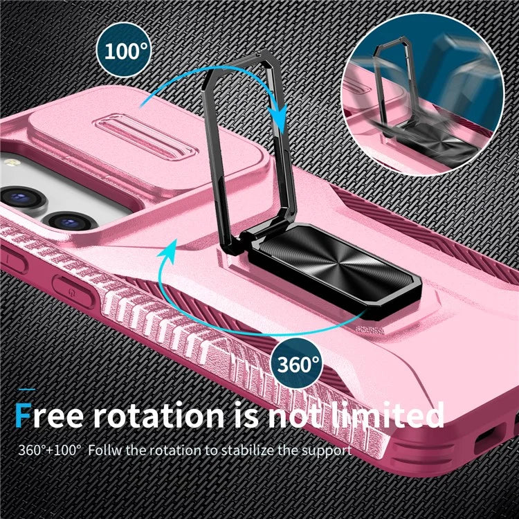 For Samsung Galaxy S23+ Case Camshield Kickstand TPU+PC Anti-Slip Phone Cover