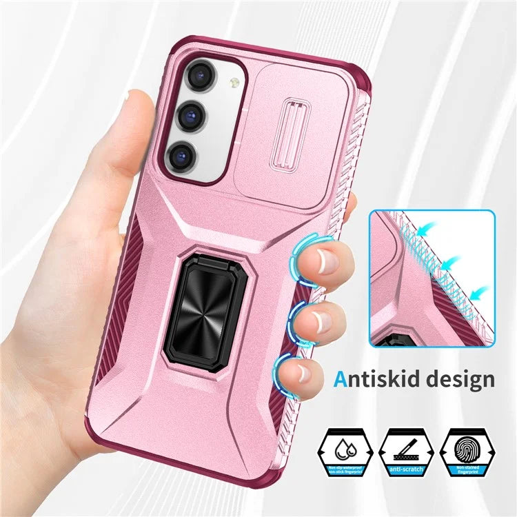 For Samsung Galaxy S23+ Case Camshield Kickstand TPU+PC Anti-Slip Phone Cover