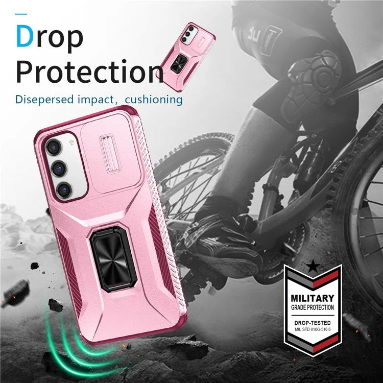 For Samsung Galaxy S23+ Case Camshield Kickstand TPU+PC Anti-Slip Phone Cover