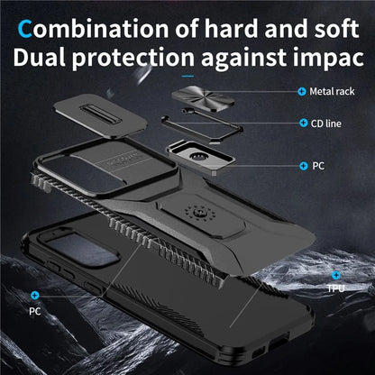 For Samsung Galaxy S23+ Case Camshield Kickstand TPU+PC Anti-Slip Phone Cover
