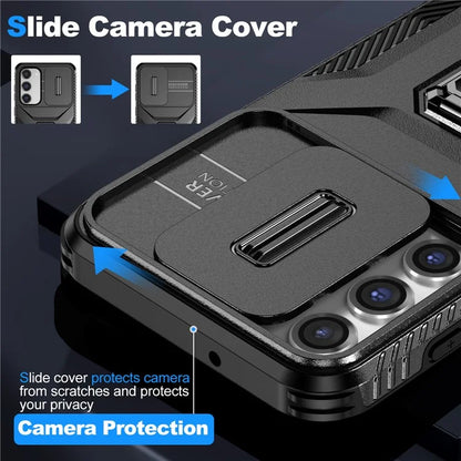 For Samsung Galaxy S23+ Case Camshield Kickstand TPU+PC Anti-Slip Phone Cover