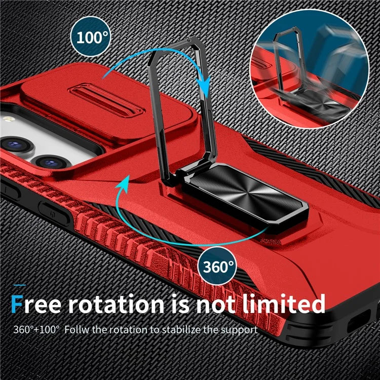 For Samsung Galaxy S23+ Case Camshield Kickstand TPU+PC Anti-Slip Phone Cover