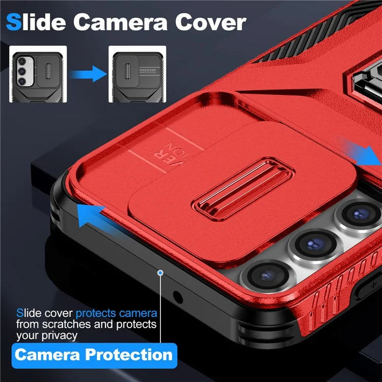 For Samsung Galaxy S23+ Case Camshield Kickstand TPU+PC Anti-Slip Phone Cover
