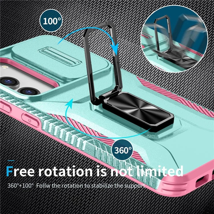 For Samsung Galaxy S23+ Case Camshield Kickstand TPU+PC Anti-Slip Phone Cover