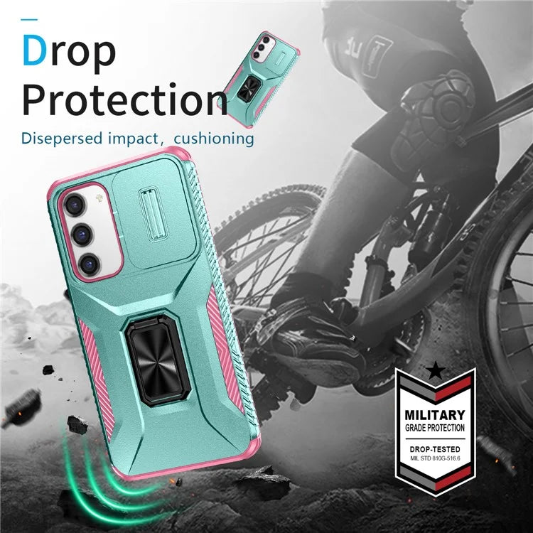 For Samsung Galaxy S23+ Case Camshield Kickstand TPU+PC Anti-Slip Phone Cover