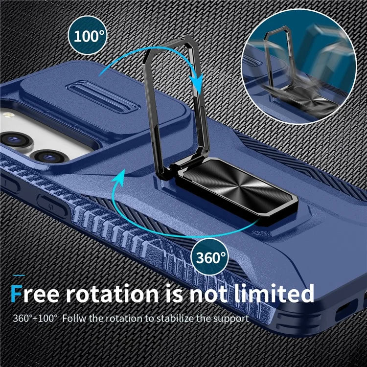 For Samsung Galaxy S23+ Case Camshield Kickstand TPU+PC Anti-Slip Phone Cover