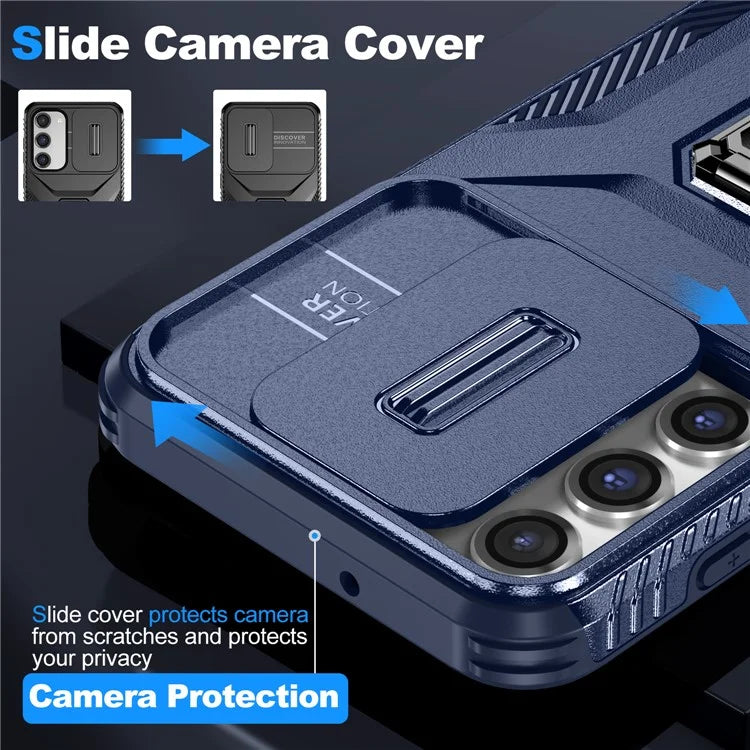 For Samsung Galaxy S23+ Case Camshield Kickstand TPU+PC Anti-Slip Phone Cover