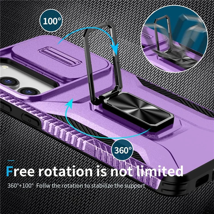 For Samsung Galaxy S23+ Case Camshield Kickstand TPU+PC Anti-Slip Phone Cover