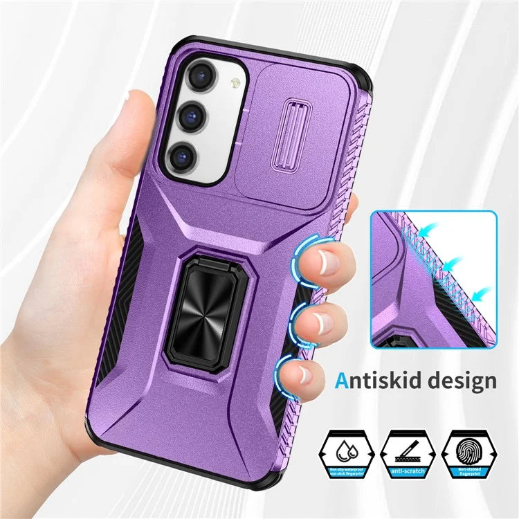 For Samsung Galaxy S23+ Case Camshield Kickstand TPU+PC Anti-Slip Phone Cover