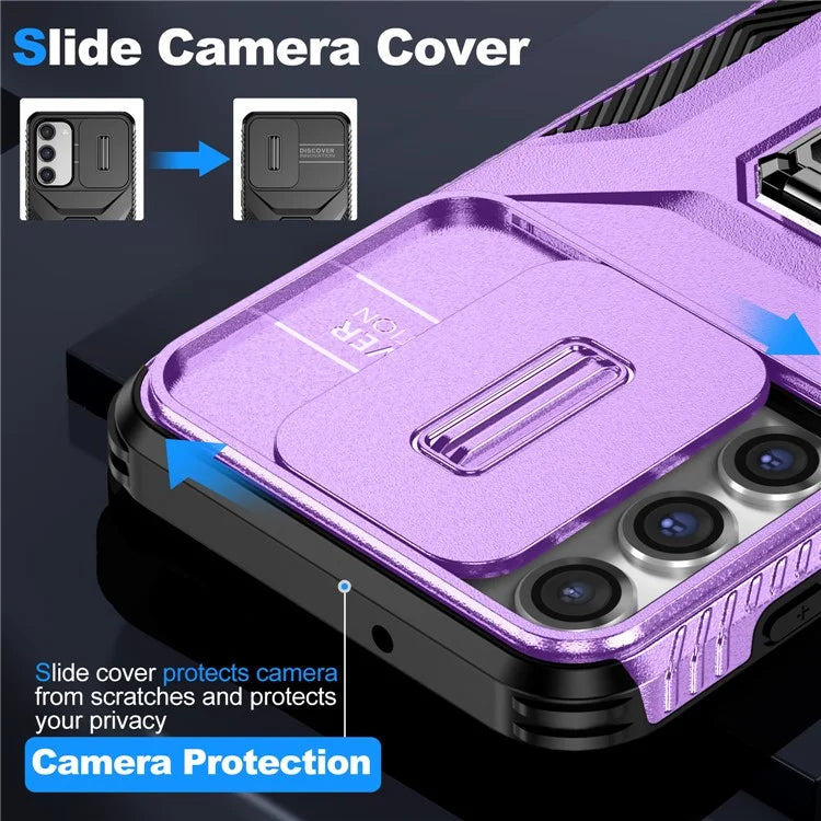 For Samsung Galaxy S23+ Case Camshield Kickstand TPU+PC Anti-Slip Phone Cover