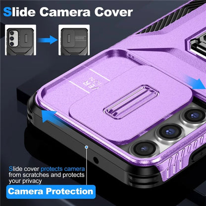 For Samsung Galaxy S23+ Case Camshield Kickstand TPU+PC Anti-Slip Phone Cover