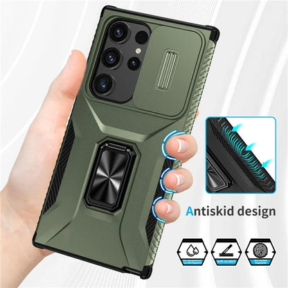 For Samsung Galaxy S24 Ultra Case Camshield Kickstand TPU+PC Anti-Slip Phone Cover