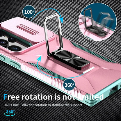 For Samsung Galaxy S24 Ultra Case Camshield Kickstand TPU+PC Anti-Slip Phone Cover