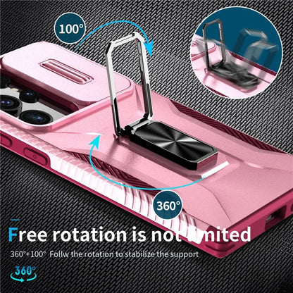 For Samsung Galaxy S24 Ultra Case Camshield Kickstand TPU+PC Anti-Slip Phone Cover