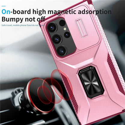 For Samsung Galaxy S24 Ultra Case Camshield Kickstand TPU+PC Anti-Slip Phone Cover