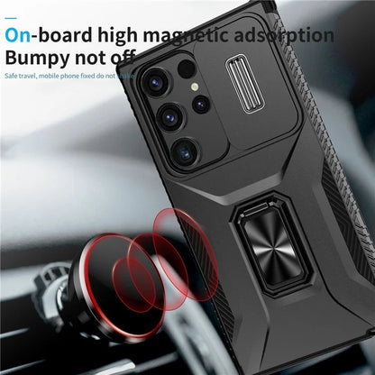 For Samsung Galaxy S24 Ultra Case Camshield Kickstand TPU+PC Anti-Slip Phone Cover