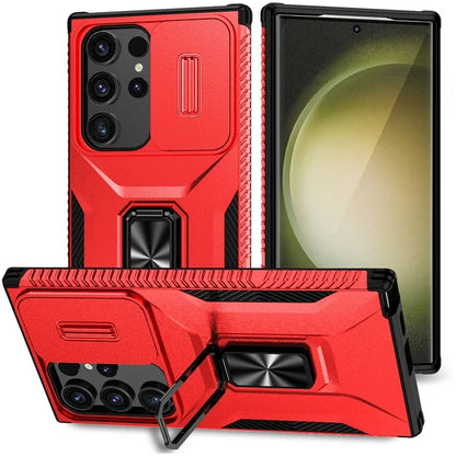 For Samsung Galaxy S24 Ultra Case Camshield Kickstand TPU+PC Anti-Slip Phone Cover
