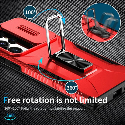 For Samsung Galaxy S24 Ultra Case Camshield Kickstand TPU+PC Anti-Slip Phone Cover