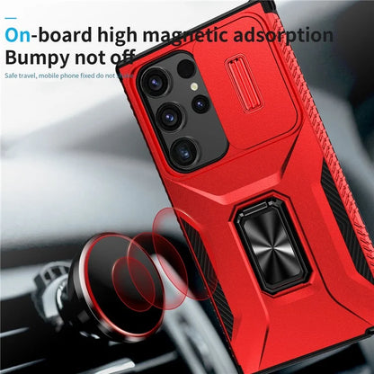 For Samsung Galaxy S24 Ultra Case Camshield Kickstand TPU+PC Anti-Slip Phone Cover