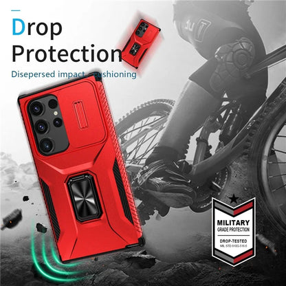 For Samsung Galaxy S24 Ultra Case Camshield Kickstand TPU+PC Anti-Slip Phone Cover