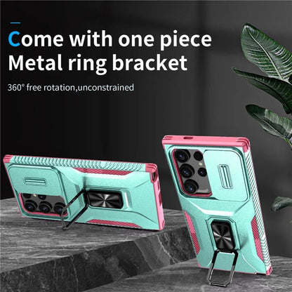 For Samsung Galaxy S24 Ultra Case Camshield Kickstand TPU+PC Anti-Slip Phone Cover