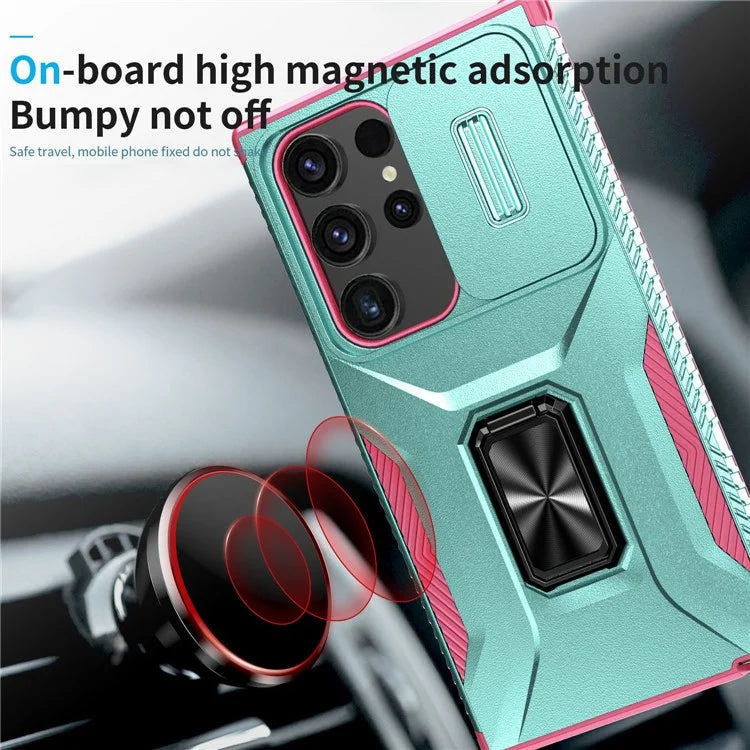 For Samsung Galaxy S24 Ultra Case Camshield Kickstand TPU+PC Anti-Slip Phone Cover