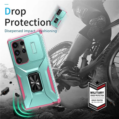 For Samsung Galaxy S24 Ultra Case Camshield Kickstand TPU+PC Anti-Slip Phone Cover