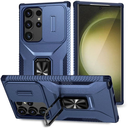 For Samsung Galaxy S24 Ultra Case Camshield Kickstand TPU+PC Anti-Slip Phone Cover