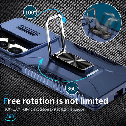 For Samsung Galaxy S24 Ultra Case Camshield Kickstand TPU+PC Anti-Slip Phone Cover