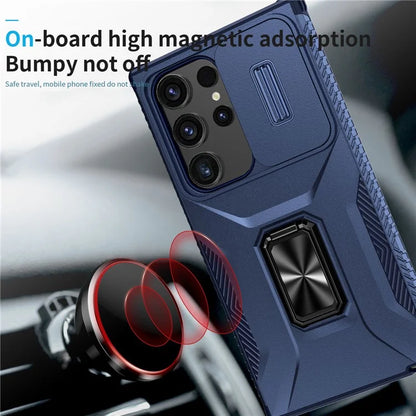 For Samsung Galaxy S24 Ultra Case Camshield Kickstand TPU+PC Anti-Slip Phone Cover