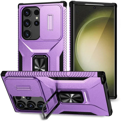 For Samsung Galaxy S24 Ultra Case Camshield Kickstand TPU+PC Anti-Slip Phone Cover