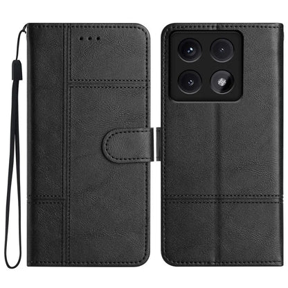 For Xiaomi 14T Case Line Imprinted PU Leather Wallet Phone Cover