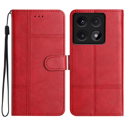 For Xiaomi 14T Case Line Imprinted PU Leather Wallet Phone Cover