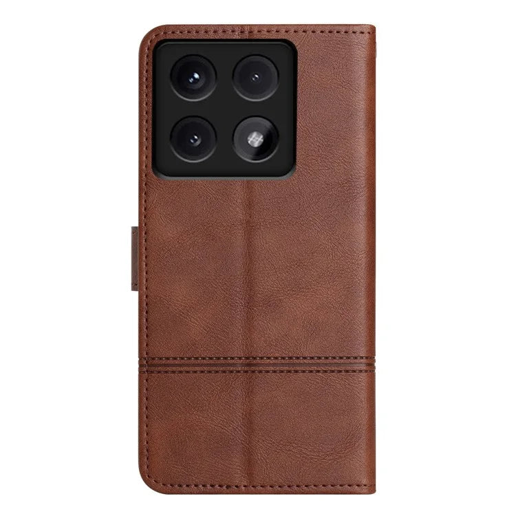 For Xiaomi 14T Case Line Imprinted PU Leather Wallet Phone Cover