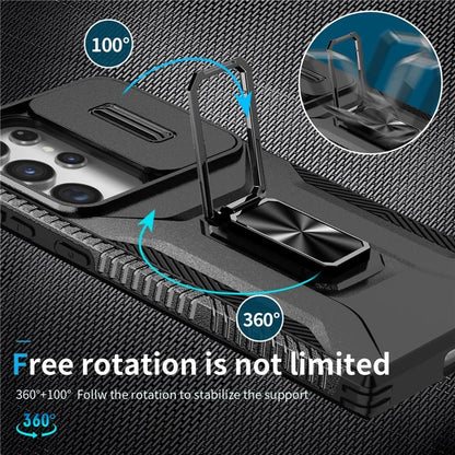 For Samsung Galaxy S23 Ultra Case Camshield Kickstand TPU+PC Anti-Slip Phone Cover