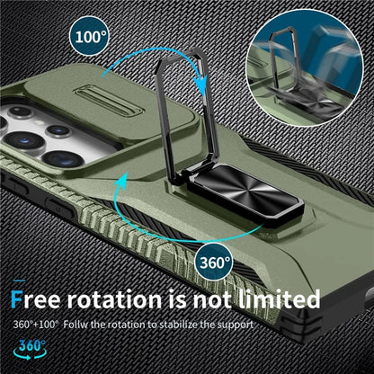 For Samsung Galaxy S23 Ultra Case Camshield Kickstand TPU+PC Anti-Slip Phone Cover