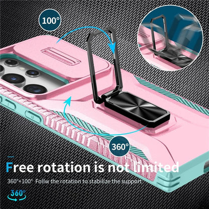 For Samsung Galaxy S23 Ultra Case Camshield Kickstand TPU+PC Anti-Slip Phone Cover