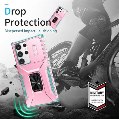 For Samsung Galaxy S23 Ultra Case Camshield Kickstand TPU+PC Anti-Slip Phone Cover