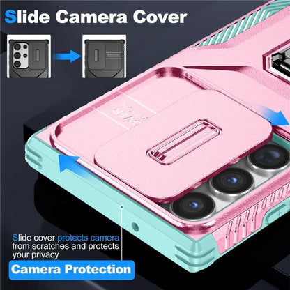 For Samsung Galaxy S23 Ultra Case Camshield Kickstand TPU+PC Anti-Slip Phone Cover