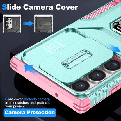 For Samsung Galaxy S23 Ultra Case Camshield Kickstand TPU+PC Anti-Slip Phone Cover
