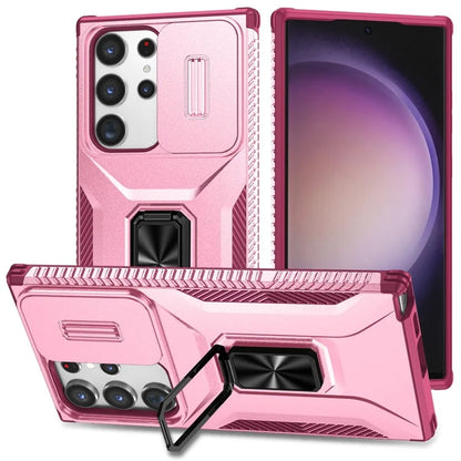 For Samsung Galaxy S23 Ultra Case Camshield Kickstand TPU+PC Anti-Slip Phone Cover