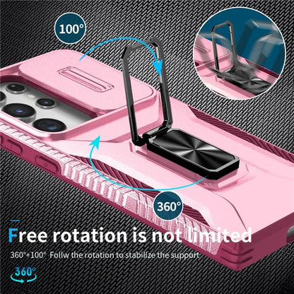 For Samsung Galaxy S23 Ultra Case Camshield Kickstand TPU+PC Anti-Slip Phone Cover