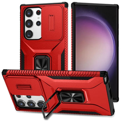 For Samsung Galaxy S23 Ultra Case Camshield Kickstand TPU+PC Anti-Slip Phone Cover