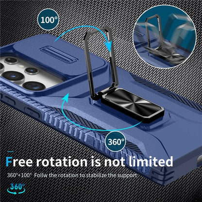 For Samsung Galaxy S23 Ultra Case Camshield Kickstand TPU+PC Anti-Slip Phone Cover