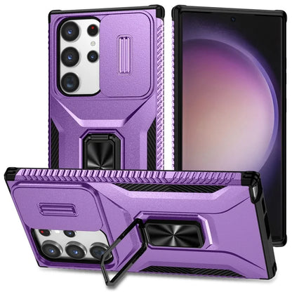 For Samsung Galaxy S23 Ultra Case Camshield Kickstand TPU+PC Anti-Slip Phone Cover