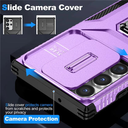 For Samsung Galaxy S23 Ultra Case Camshield Kickstand TPU+PC Anti-Slip Phone Cover