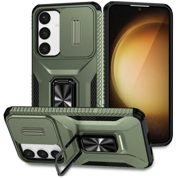For Samsung Galaxy S24+ Case Camshield Kickstand TPU+PC Anti-Slip Phone Cover