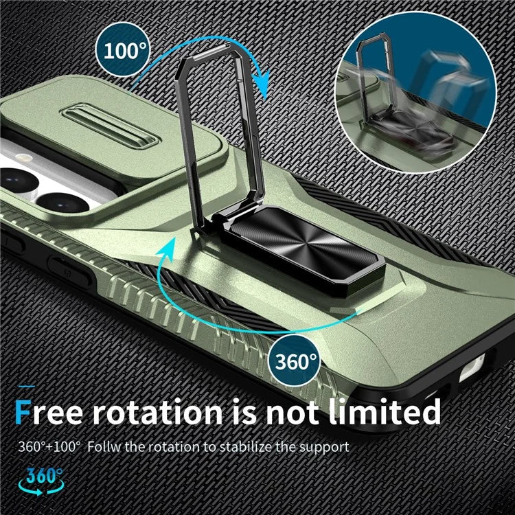 For Samsung Galaxy S24+ Case Camshield Kickstand TPU+PC Anti-Slip Phone Cover